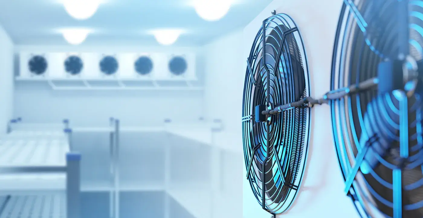 Industrial cold storage freezer warehouse